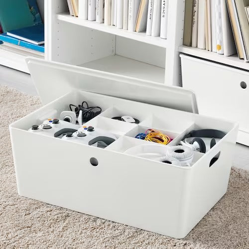 IKEA KUGGIS Box with lid, white | IKEA Paper & media boxes | IKEA Storage boxes & baskets | IKEA Small storage & organisers | Eachdaykart