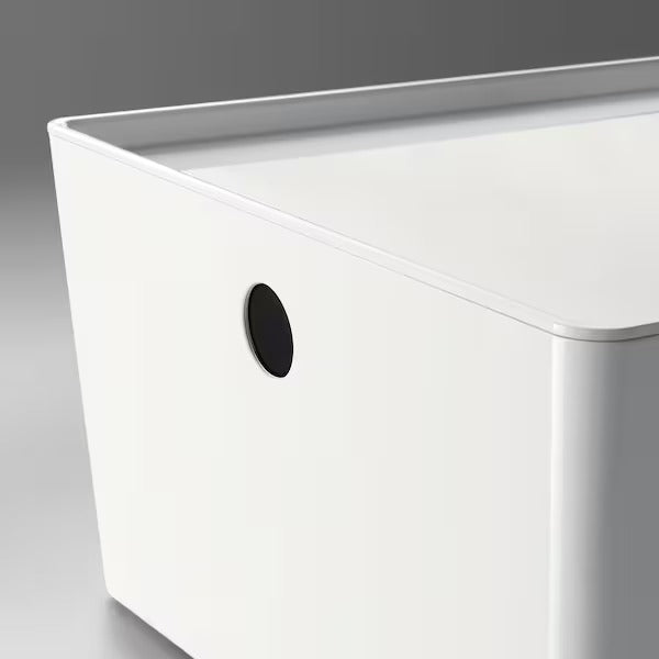 IKEA KUGGIS Box with lid, white | IKEA Paper & media boxes | IKEA Storage boxes & baskets | IKEA Small storage & organisers | Eachdaykart