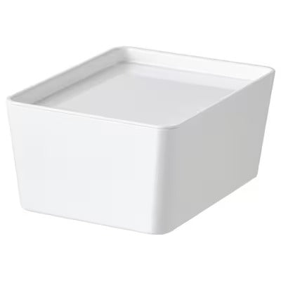 IKEA KUGGIS Box with lid, white | IKEA Paper & media boxes | IKEA Storage boxes & baskets | IKEA Small storage & organisers | Eachdaykart