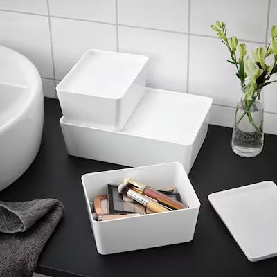 IKEA KUGGIS Box with lid, white | IKEA Paper & media boxes | IKEA Storage boxes & baskets | IKEA Small storage & organisers | Eachdaykart