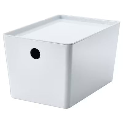 IKEA KUGGIS Box with lid, white | IKEA Paper & media boxes | IKEA Storage boxes & baskets | IKEA Small storage & organisers | Eachdaykart
