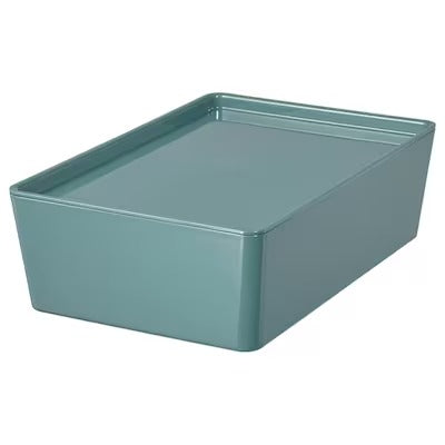 IKEA KUGGIS Storage box with lid, turquoise | IKEA Paper & media boxes | IKEA Storage boxes & baskets | IKEA Small storage & organisers | Eachdaykart