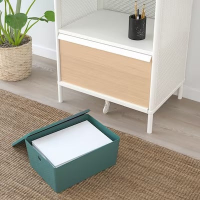 IKEA KUGGIS Storage box with lid, turquoise | IKEA Paper & media boxes | IKEA Storage boxes & baskets | IKEA Small storage & organisers | Eachdaykart