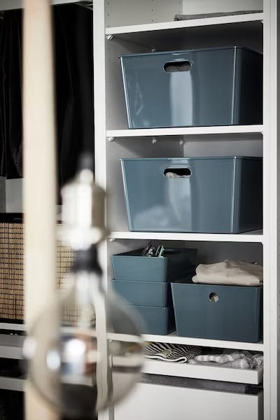 IKEA KUGGIS Storage box with lid, turquoise | IKEA Paper & media boxes | IKEA Storage boxes & baskets | IKEA Small storage & organisers | Eachdaykart