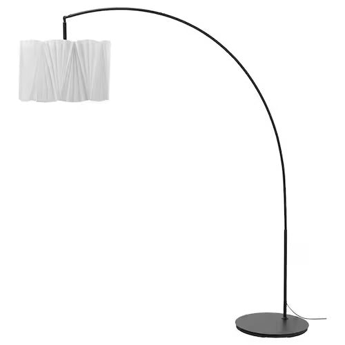 IKEA KUNGSHULT / SKAFTET Floor lamp, arched, white/black | IKEA Floor Lamps | Eachdaykart