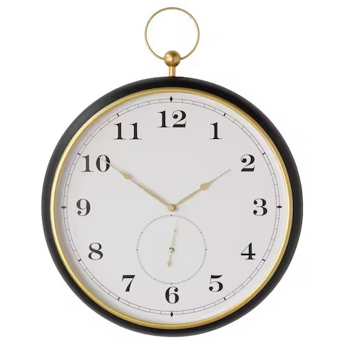 IKEA KUTTERSMYCKE Wall clock, black | IKEA Wall & table clocks | Eachdaykart