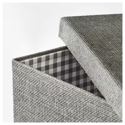 IKEA KVARNVIK Storage box with lid, grey | IKEA Paper & media boxes | IKEA Storage boxes & baskets | IKEA Small storage & organisers | Eachdaykart