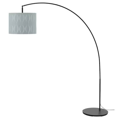IKEA LOKNAS / SKAFTET Floor lamp, arched, blue silver-colour/black | IKEA Floor Lamps | Eachdaykart