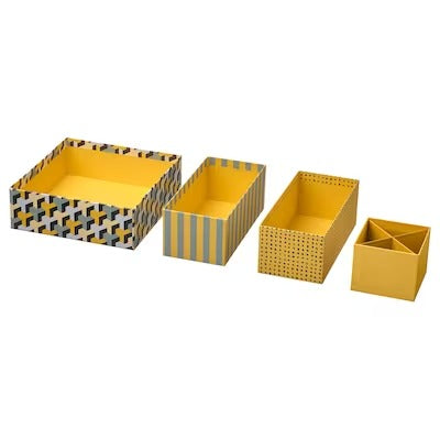 IKEA LYSMASK Box, set of 4, patterned/multicolour | IKEA Children's boxes & baskets | IKEA Storage boxes & baskets | IKEA Small storage & organisers | Eachdaykart
