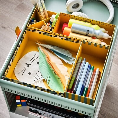 IKEA LYSMASK Box, set of 4, patterned/multicolour | IKEA Children's boxes & baskets | IKEA Storage boxes & baskets | IKEA Small storage & organisers | Eachdaykart