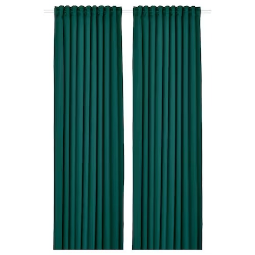 IKEA MAJGULL Block-out curtains, 1 pair, dark turquoise | IKEA Block-out curtains | IKEA Curtains | Eachdaykart