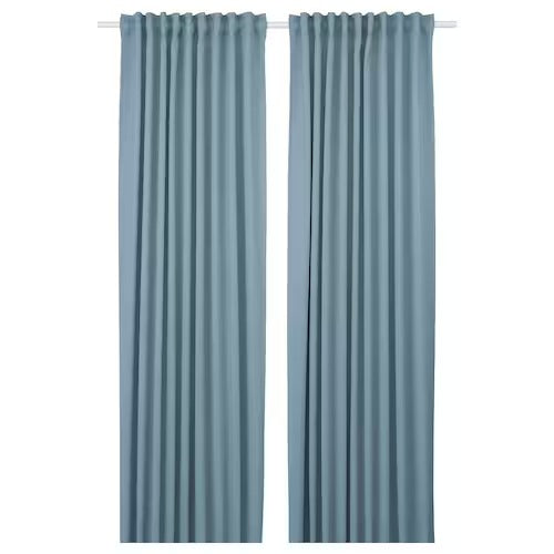 IKEA MAJGULL Block-out curtains, 1 pair, grey-blue | IKEA Block-out curtains | IKEA Curtains | Eachdaykart