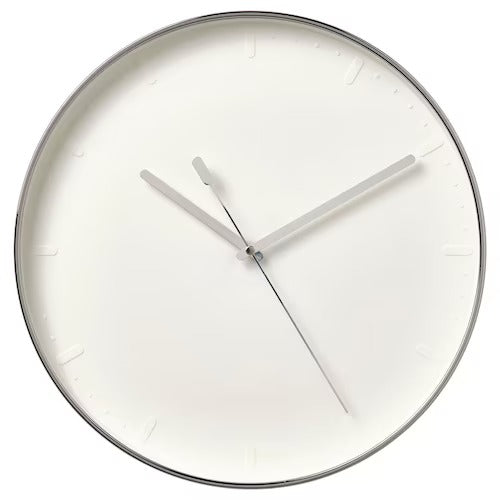 IKEA MALLHOPPA Wall clock, low-voltage/silver-colour | IKEA Wall & table clocks | Eachdaykart