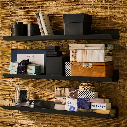 IKEA MALMBACK Display shelf, dark grey | IKEA Picture ledges | IKEA Frames & pictures | Eachdaykart