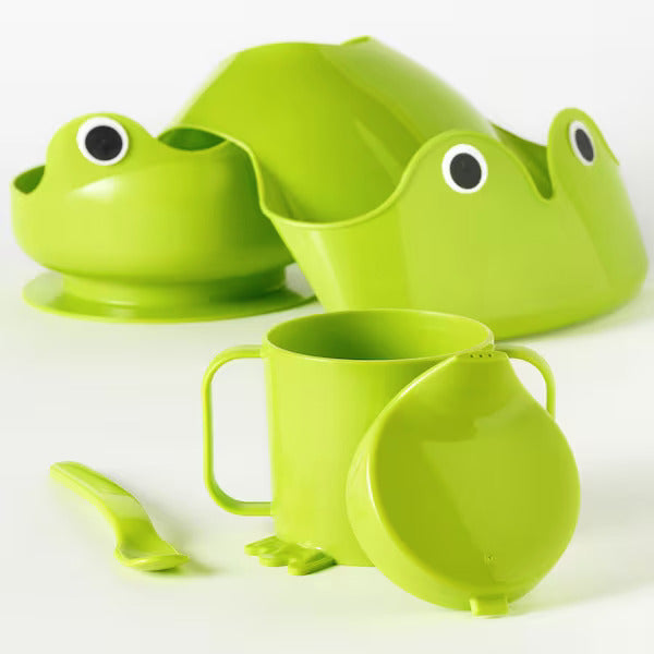 IKEA MATA 4-piece eating set, green | IKEA Nursing, feeding & eating | Eachdaykart