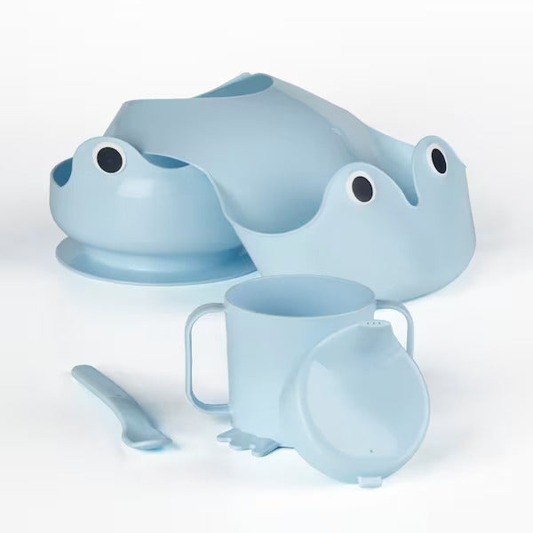 IKEA MATA 4-piece eating set, light blue | Nursing | IKEA feeding | IKEA Eating set for baby | IKEA