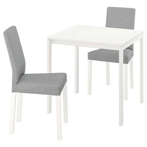 IKEA MELLTORP / KATTIL Table and 2 chairs, white/Knisa light grey |  IKEA Dining sets up to 2 chairs | IKEA Dining sets | Eachdaykart