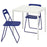 IKEA MELLTORP / NISSE Table and 2 folding chairs, white/dark blue-lilac |  IKEA Dining sets up to 2 chairs | IKEA Dining sets | Eachdaykart