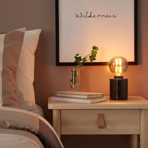 IKEA MOLNART LED bulb E27 120 lumen, globe grey clear glass, 95 mm (4 ") | IKEA LED bulbs | Eachdaykart