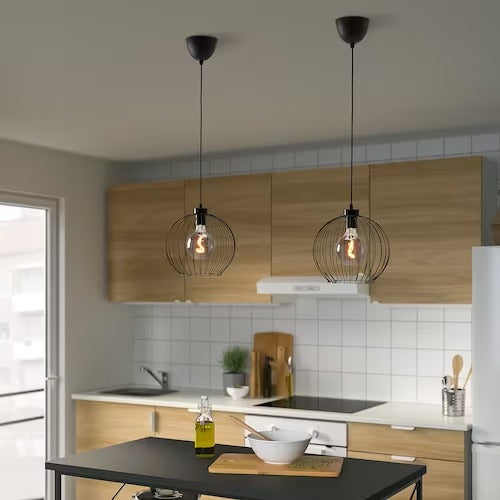 IKEA MOLNART LED bulb E27 140 lumen, globe grey clear glass, 125 mm (5 ") | IKEA LED bulbs | Eachdaykart