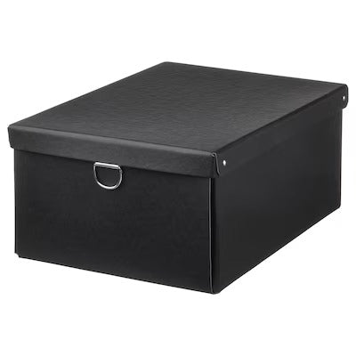 IKEA NIMM Storage box with lid, black | IKEA Paper & media boxes | IKEA Storage boxes & baskets | IKEA Small storage & organisers | Eachdaykart
