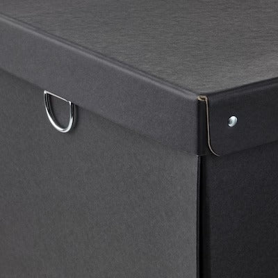 IKEA NIMM Storage box with lid, black | IKEA Paper & media boxes | IKEA Storage boxes & baskets | IKEA Small storage & organisers | Eachdaykart