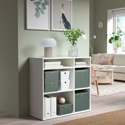 IKEA NIMM Storage box with lid, grey-green | IKEA Paper & media boxes | IKEA Storage boxes & baskets | IKEA Small storage & organisers | Eachdaykart