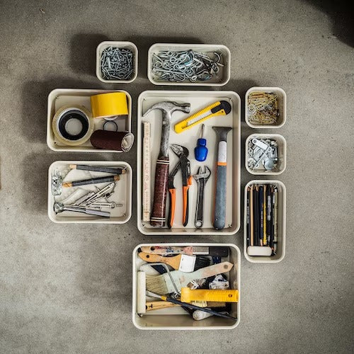 IKEA NOJIG Organiser, plastic/beige | IKEA Paper & media boxes | IKEA Storage boxes & baskets | IKEA Small storage & organisers | Eachdaykart