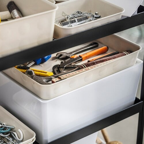 IKEA NOJIG Organiser, plastic/beige | IKEA Paper & media boxes | IKEA Storage boxes & baskets | IKEA Small storage & organisers | Eachdaykart