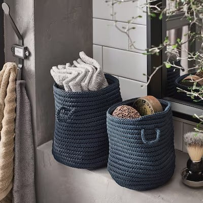 IKEA NORDRANA Basket, set of 2, blue | IKEA Bathroom boxes & baskets | IKEA Storage boxes & baskets | IKEA Small storage & organisers | Eachdaykart