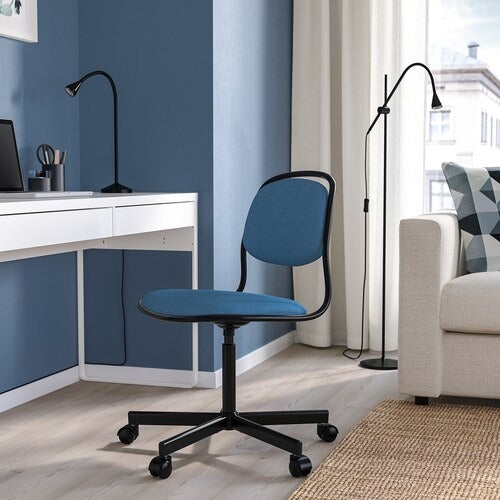 IKEA ORFJALL Swivel chair, black/Vissle blue | IKEA Desk chairs for home | IKEA Desk chairs | Eachdaykart