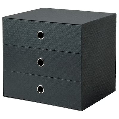 IKEA PALLRA Mini chest with 3 drawers, black | IKEA Paper & media boxes | IKEA Storage boxes & baskets | IKEA Small storage & organisers | Eachdaykart
