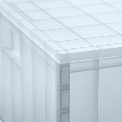 IKEA PANSARTAX Storage box with lid, transparent grey-blue | IKEA Secondary storage boxes | IKEA Storage boxes & baskets | IKEA Small storage & organisers | Eachdaykart