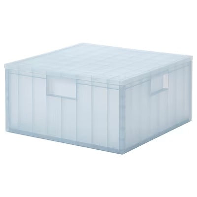 IKEA PANSARTAX Storage box with lid, transparent grey-blue | IKEA Secondary storage boxes | IKEA Storage boxes & baskets | IKEA Small storage & organisers | Eachdaykart