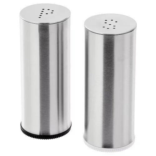 IKEA PLATS Salt/pepper shaker, set of 2, stainless steel | Spice & condiment stands | Storage & organisation | Eachdaykart