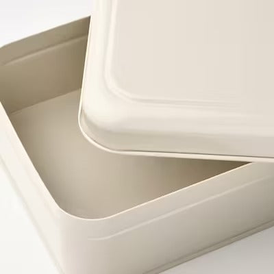 IKEA PLOGFARA Storage box with lid, light beige | IKEA Paper & media boxes | IKEA Storage boxes & baskets | IKEA Small storage & organisers | Eachdaykart