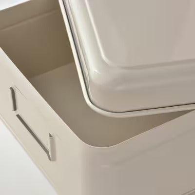 IKEA PLOGFARA Storage box with lid, set of 2, light beige | IKEA Paper & media boxes | IKEA Storage boxes & baskets | IKEA Small storage & organisers | Eachdaykart