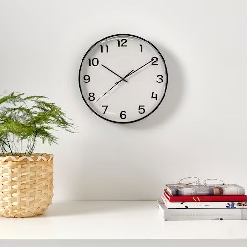 IKEA PLUTTIS Wall clock, low-voltage/black | IKEA Wall & table clocks | Eachdaykart