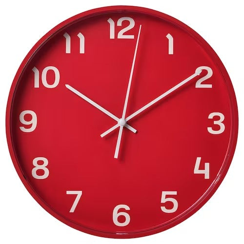 IKEA PLUTTIS Wall clock, low-voltage/red, | IKEA Wall & table clocks | Eachdaykart
