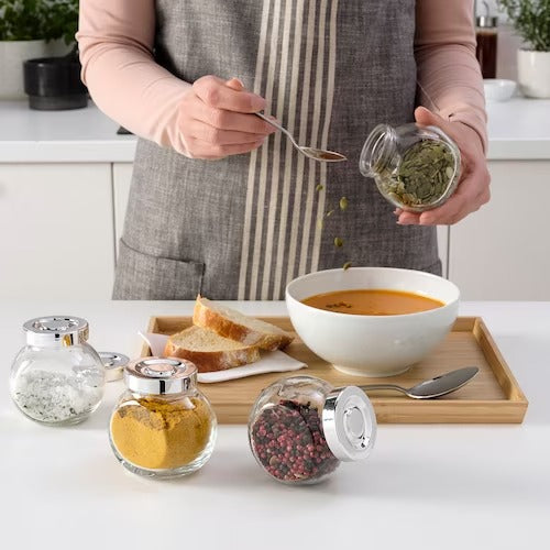 IKEA RAJTAN Spice jar, glass/aluminium-colour | Spice & condiment stands | Storage & organisation | Eachdaykart