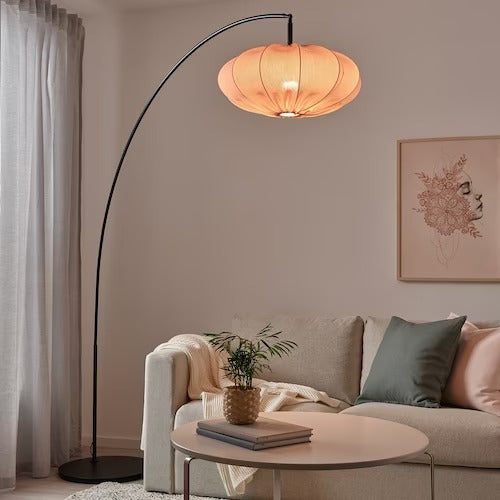 IKEA REGNSKUR / SKAFTET Floor lamp, arched, pink/black | IKEA Floor Lamps | Eachdaykart