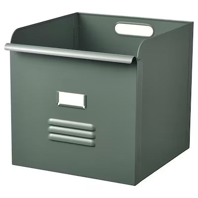IKEA REJSA Box, grey-green/metal | IKEA Paper & media boxes | IKEA Storage boxes & baskets | IKEA Small storage & organisers | Eachdaykart