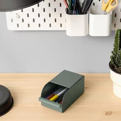IKEA REJSA Box, grey-green/metal | IKEA Paper & media boxes | IKEA Storage boxes & baskets | IKEA Small storage & organisers | Eachdaykart