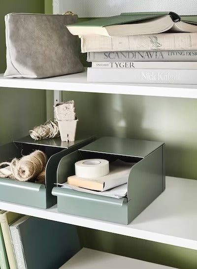 IKEA REJSA Box, grey-green/metal | IKEA Paper & media boxes | IKEA Storage boxes & baskets | IKEA Small storage & organisers | Eachdaykart