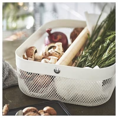 IKEA RISATORP Basket with compartments, white | IKEA Paper & media boxes | IKEA Storage boxes & baskets | IKEA Small storage & organisers | Eachdaykart
