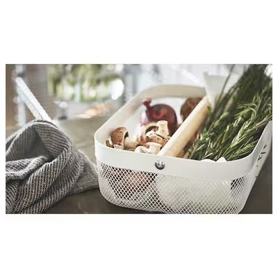 IKEA RISATORP Basket with compartments, white | IKEA Paper & media boxes | IKEA Storage boxes & baskets | IKEA Small storage & organisers | Eachdaykart