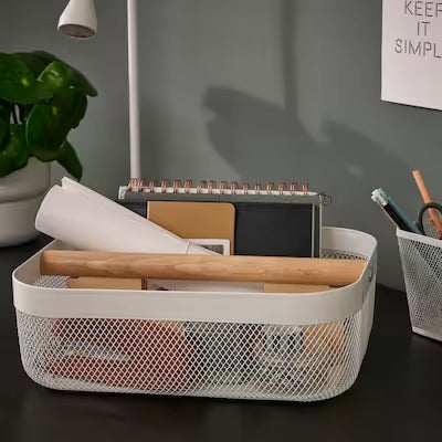 IKEA RISATORP Basket with compartments, white | IKEA Paper & media boxes | IKEA Storage boxes & baskets | IKEA Small storage & organisers | Eachdaykart