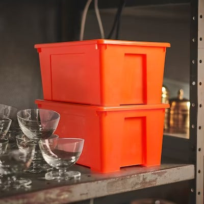IKEA SAMLA Box, orange | IKEA Secondary storage boxes | IKEA Storage boxes & baskets | IKEA Small storage & organisers | Eachdaykart
