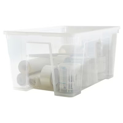 IKEA SAMLA Box with lid, transparent | IKEA Secondary storage boxes | IKEA Storage boxes & baskets | IKEA Small storage & organisers | Eachdaykart