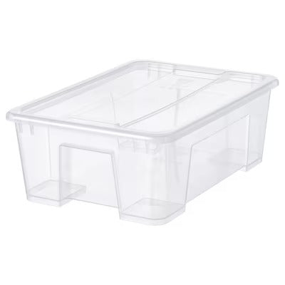 IKEA SAMLA Box with lid, transparent | IKEA Secondary storage boxes | IKEA Storage boxes & baskets | IKEA Small storage & organisers | Eachdaykart
